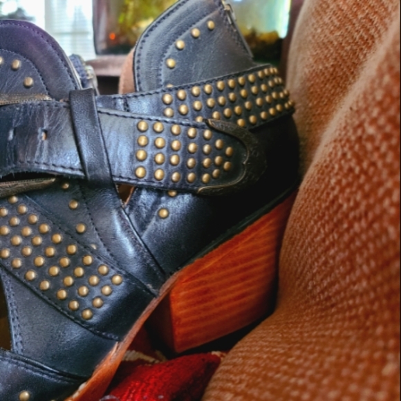 Ariat Navy Studded Ankle Booties - Picture 6 of 8
